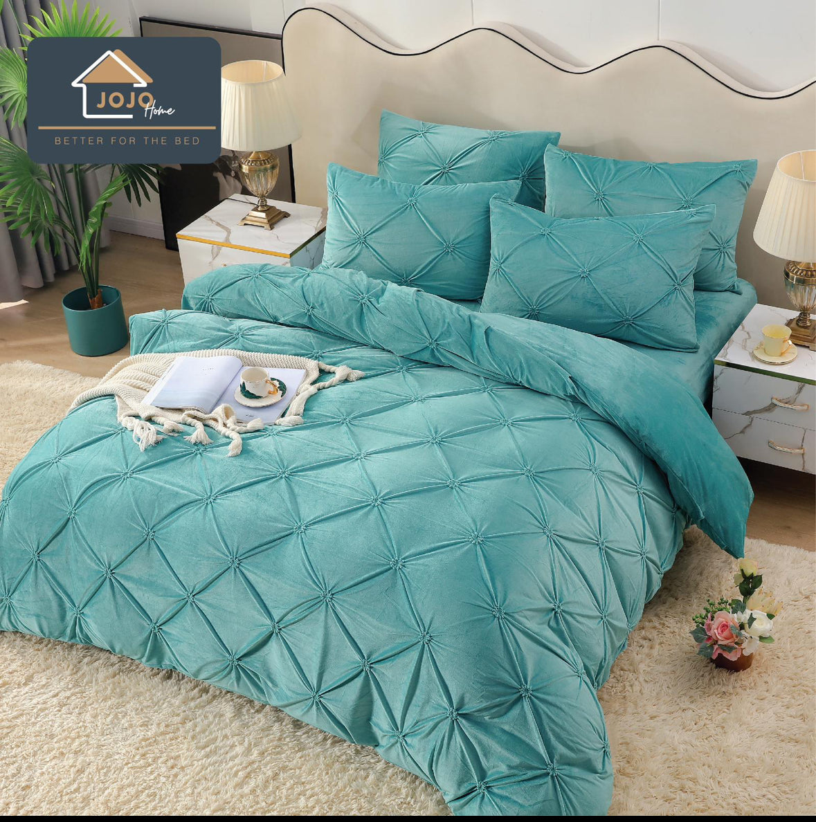 Lenjerie Premium tip Catifea cu Pliuri Brodate