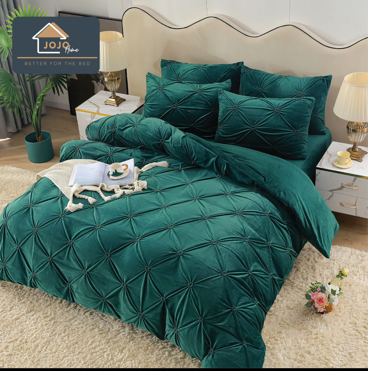 Lenjerie Premium tip Catifea cu Pliuri Brodate