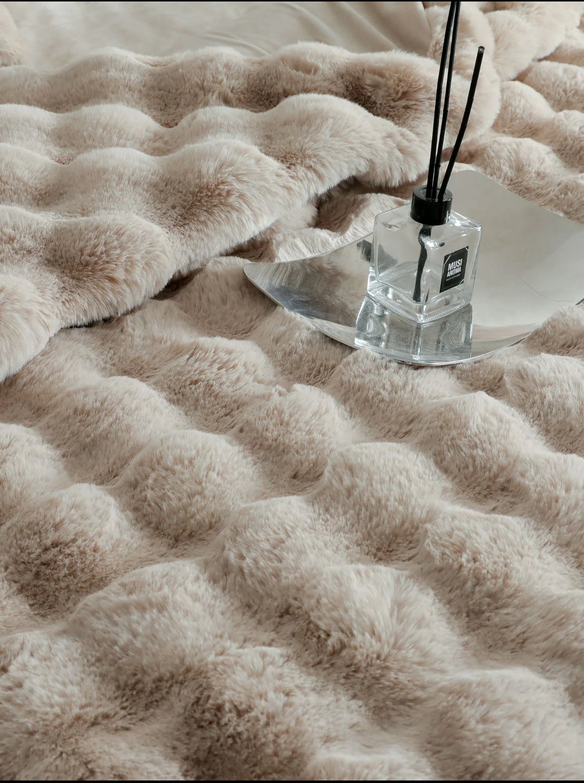 Lenjerie PREMIUM imitatie blana de iepure,6 piese