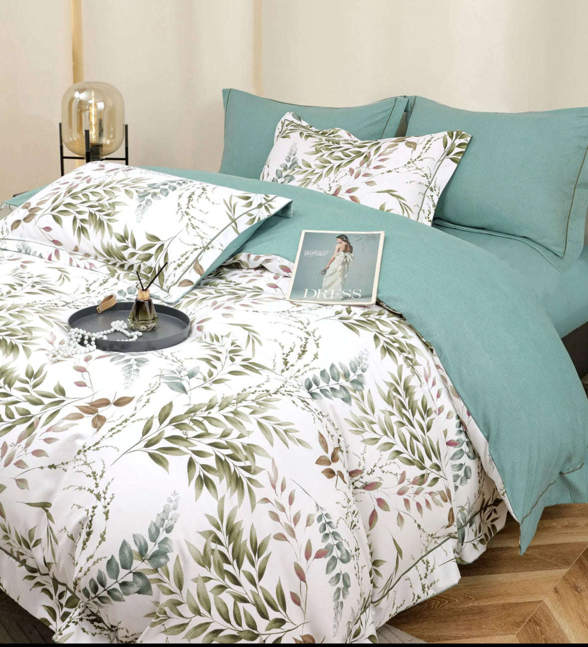 Inspirat de natura-Set Lenjerie de Pat 6 Piese Moale si Confortabil