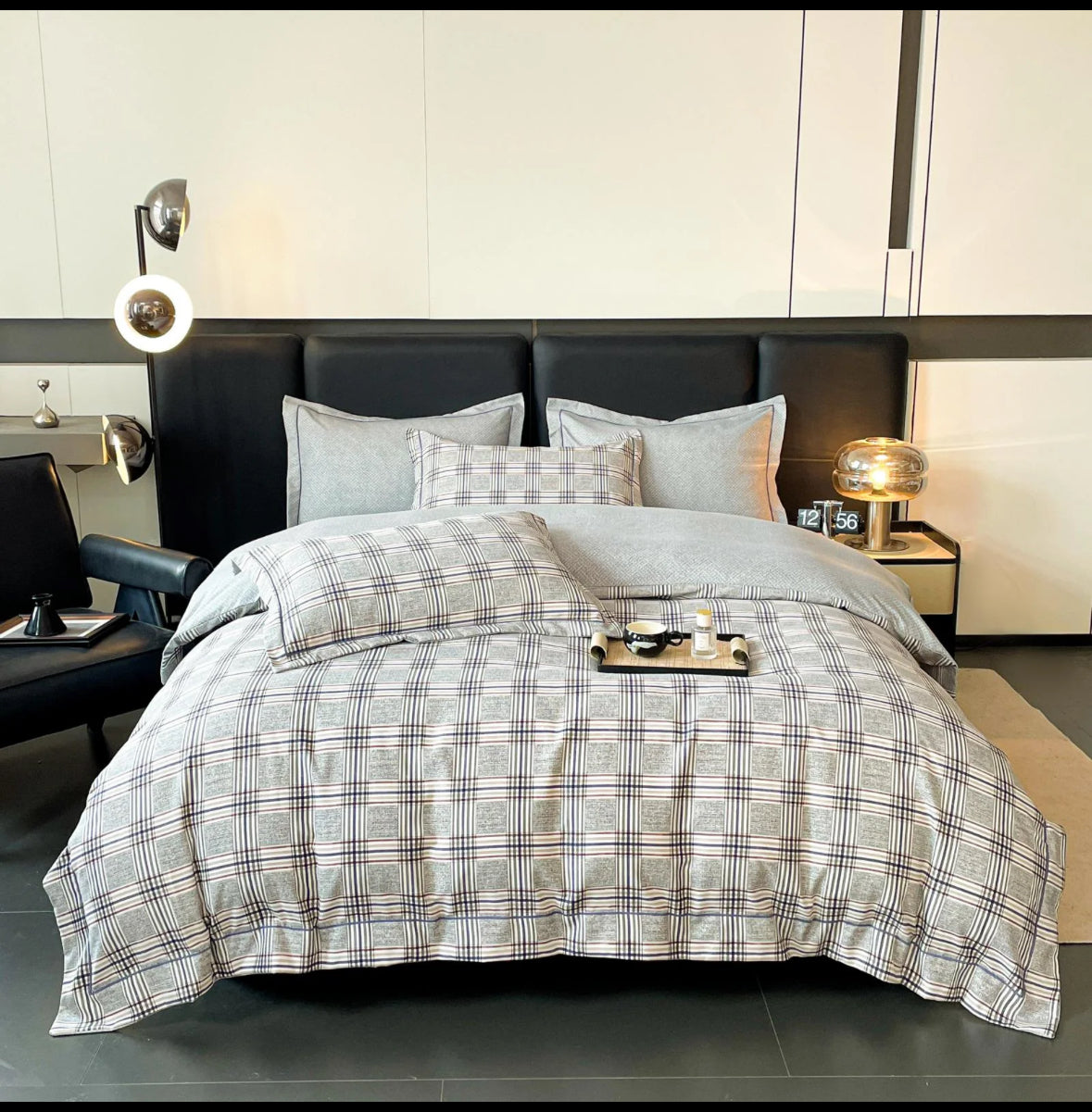 Note Minimaliste-Set Lenjerie de Pat 6 Piese Moale si Confortabil
