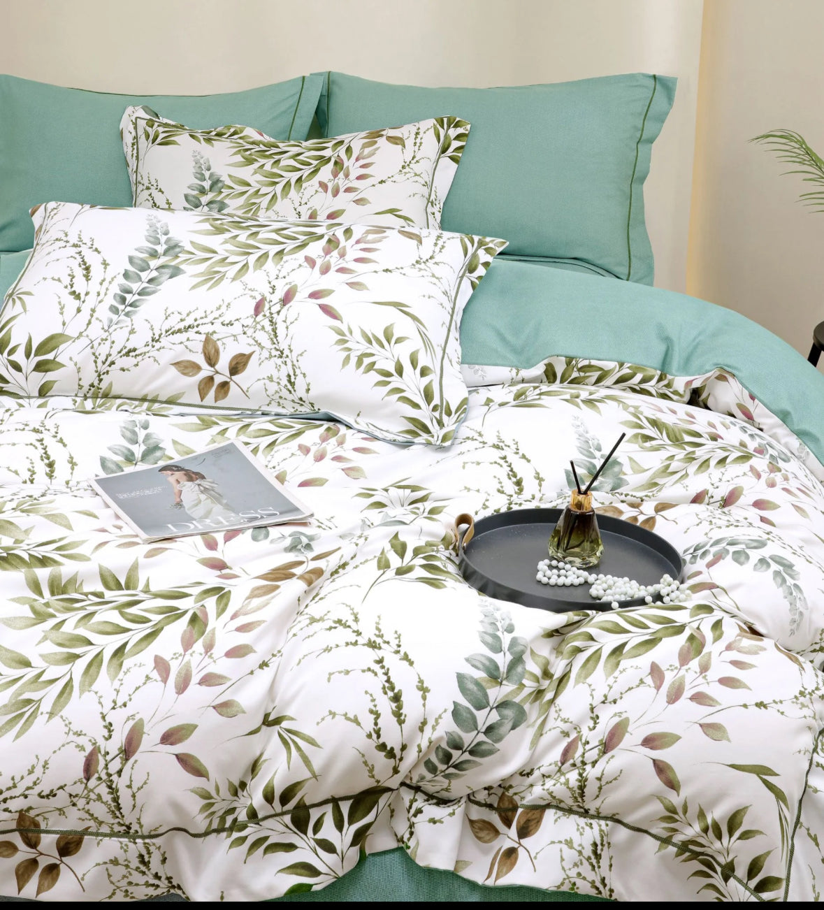 Inspirat de natura-Set Lenjerie de Pat 6 Piese Moale si Confortabil