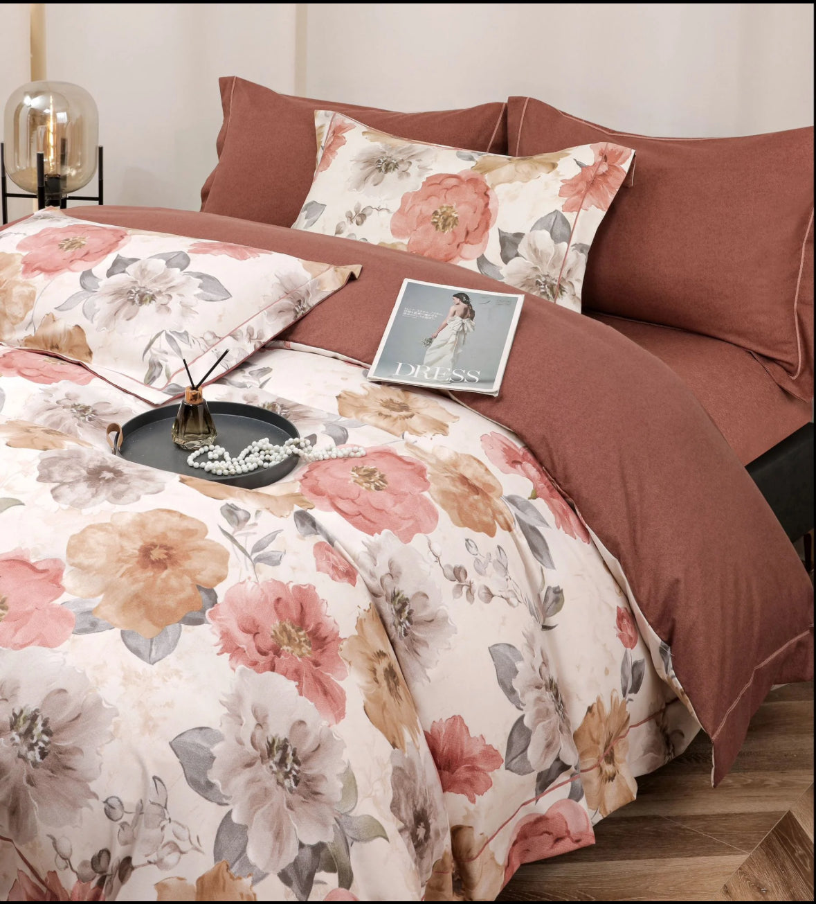 Decor Boem si Relaxant-Set Lenjerie de Pat 6 Piese Moale si Confortabil