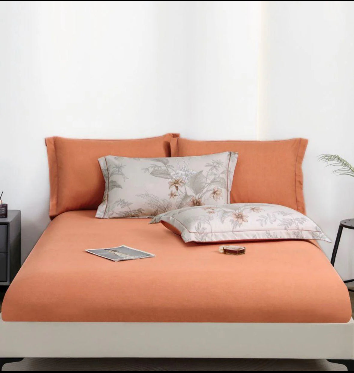 Liniste in Tonuri Pamantii-Set Pat 6 Piese Moale si Confortabil