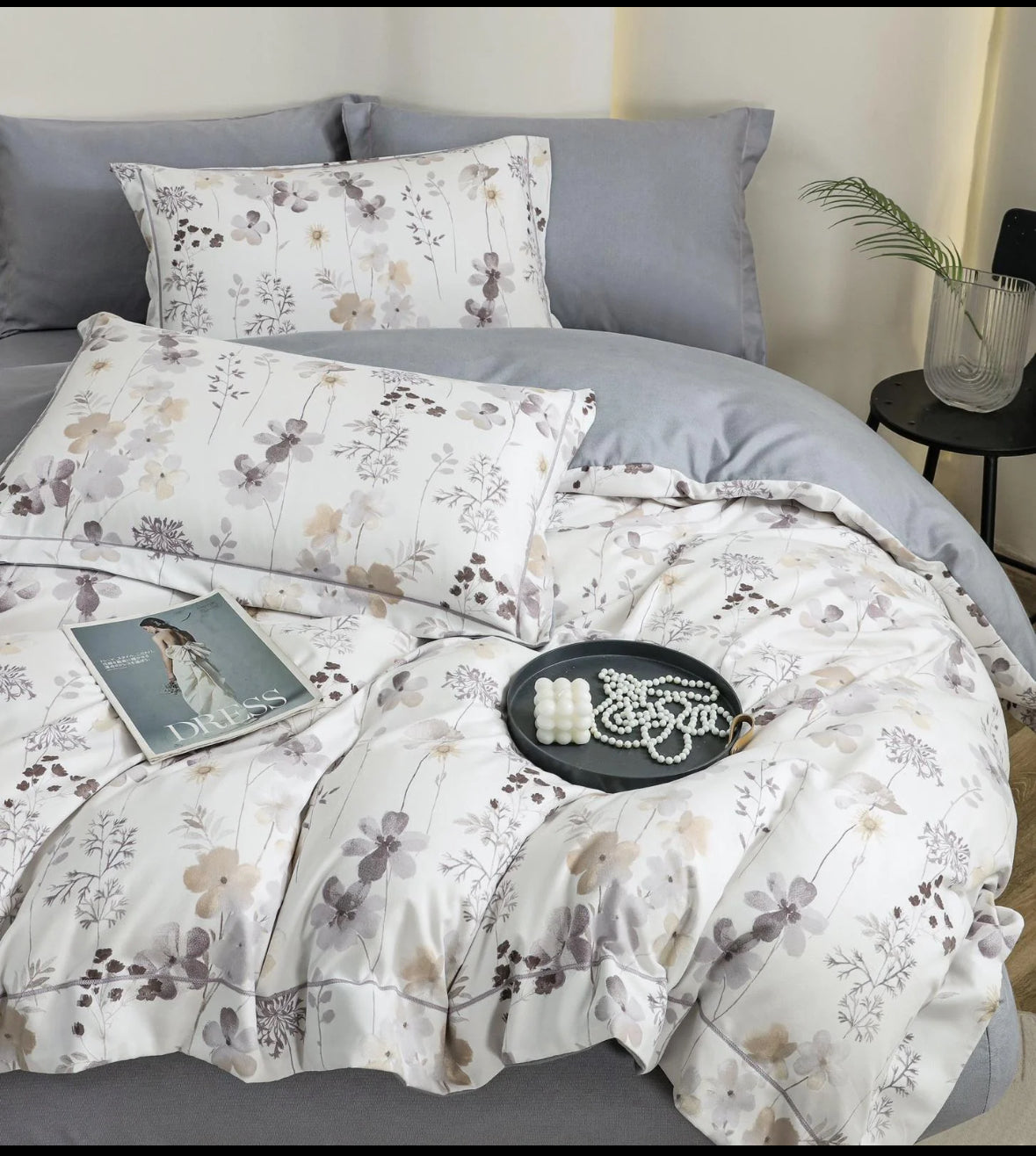 Natura in Tonuri Neutre-Set Pat 6 Piese Moale si Confortabil