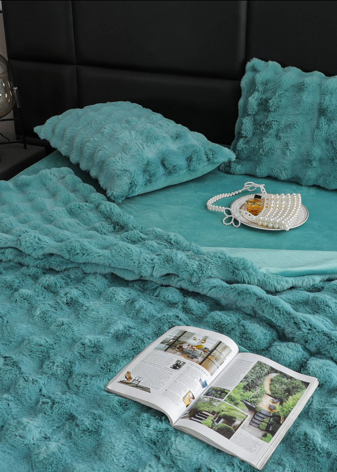 Lenjerie PREMIUM imitatie blana de iepure,6 piese
