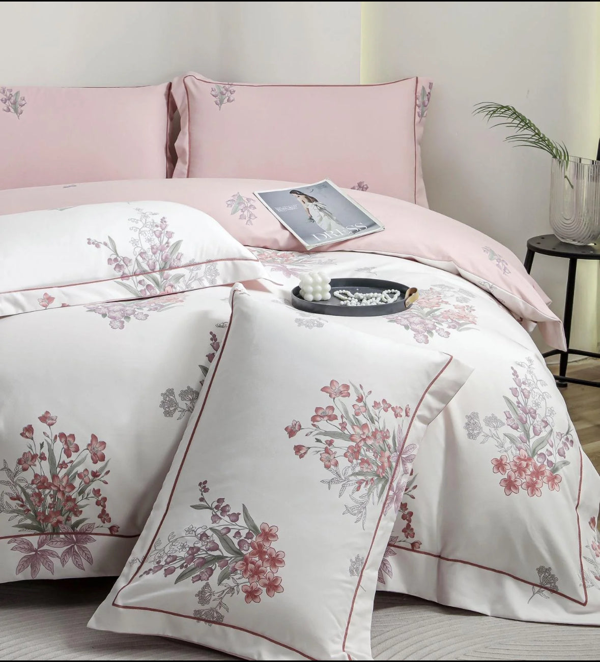 Romantism Pastelat-Set Pat 6 piese Moale si Confortabil