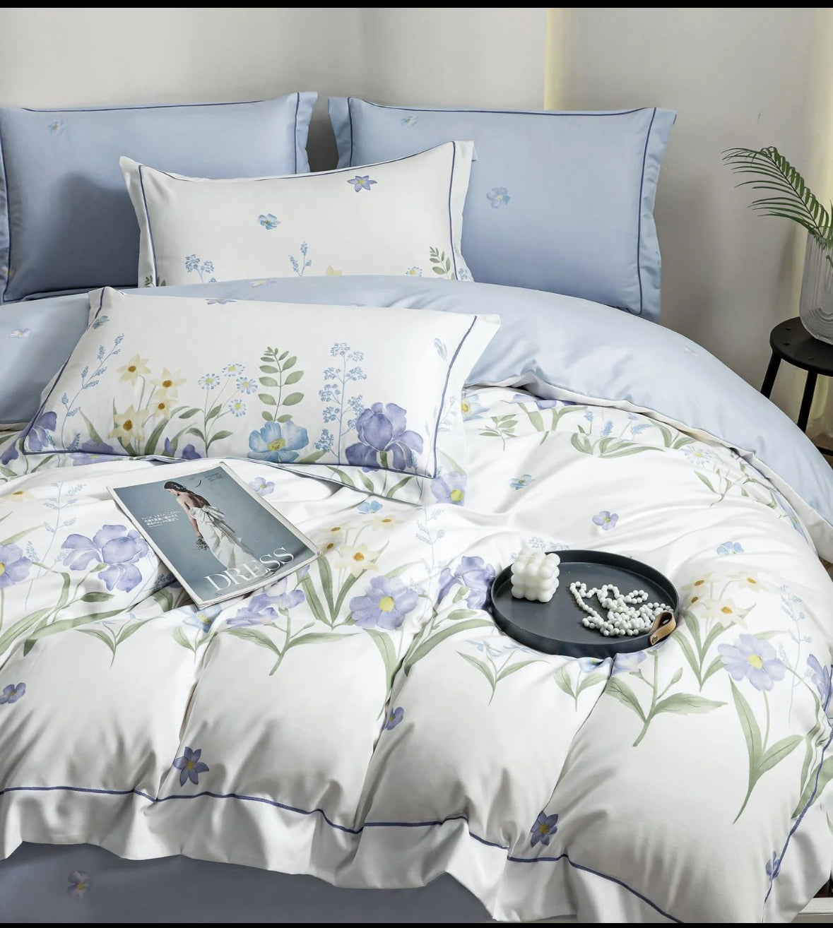 Vis Floral in Tonuri Delicate-Set Pat 6 Piese Moale si Confortabil
