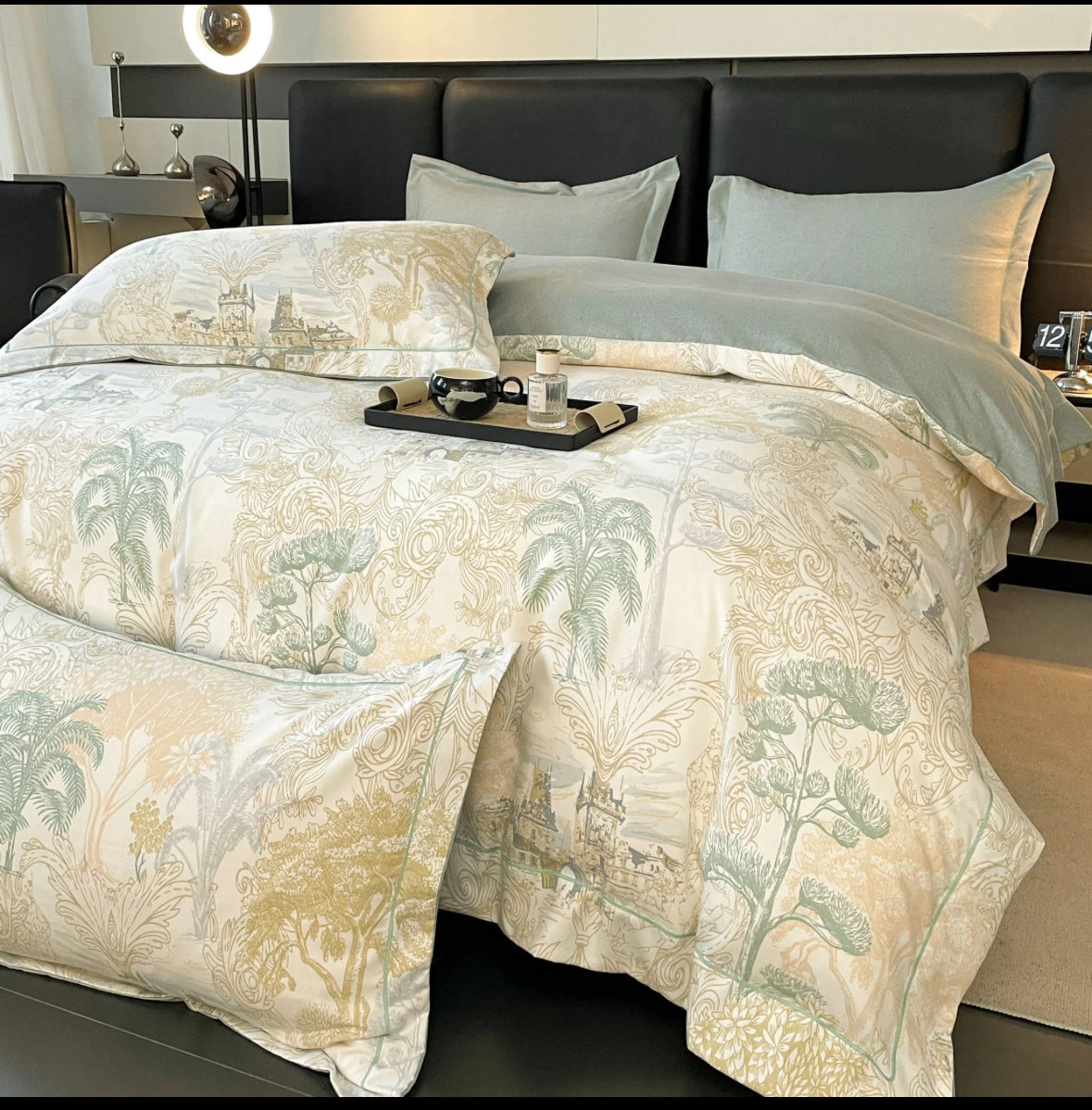 Lenjerie cu Detalii Vintage-Set Pat 6 Piese Moale si Confortabil