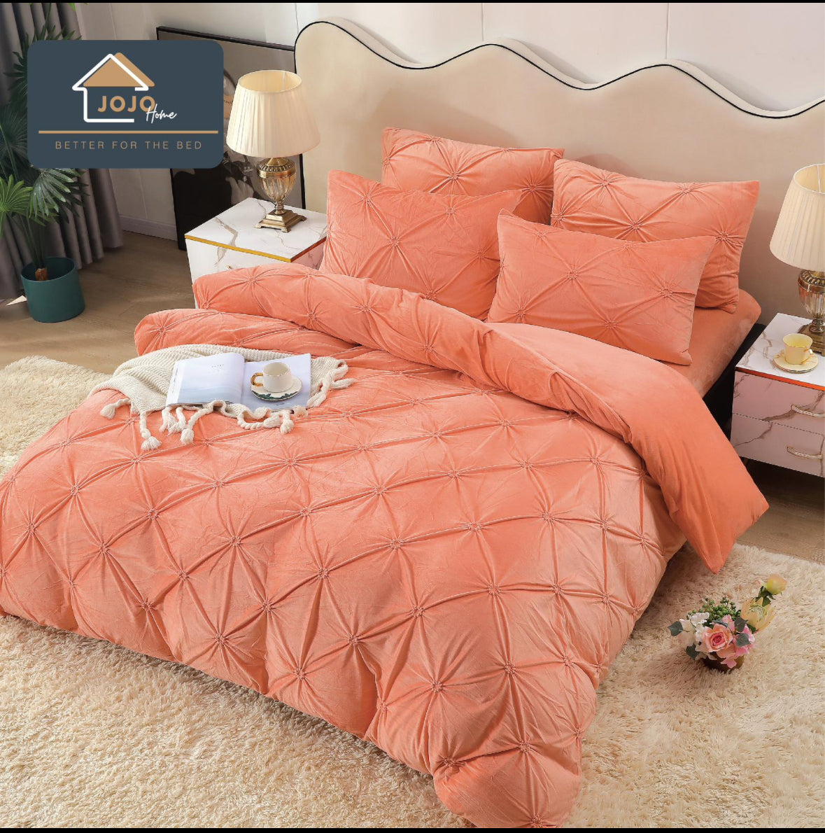 Lenjerie Premium tip Catifea cu Pliuri Brodate