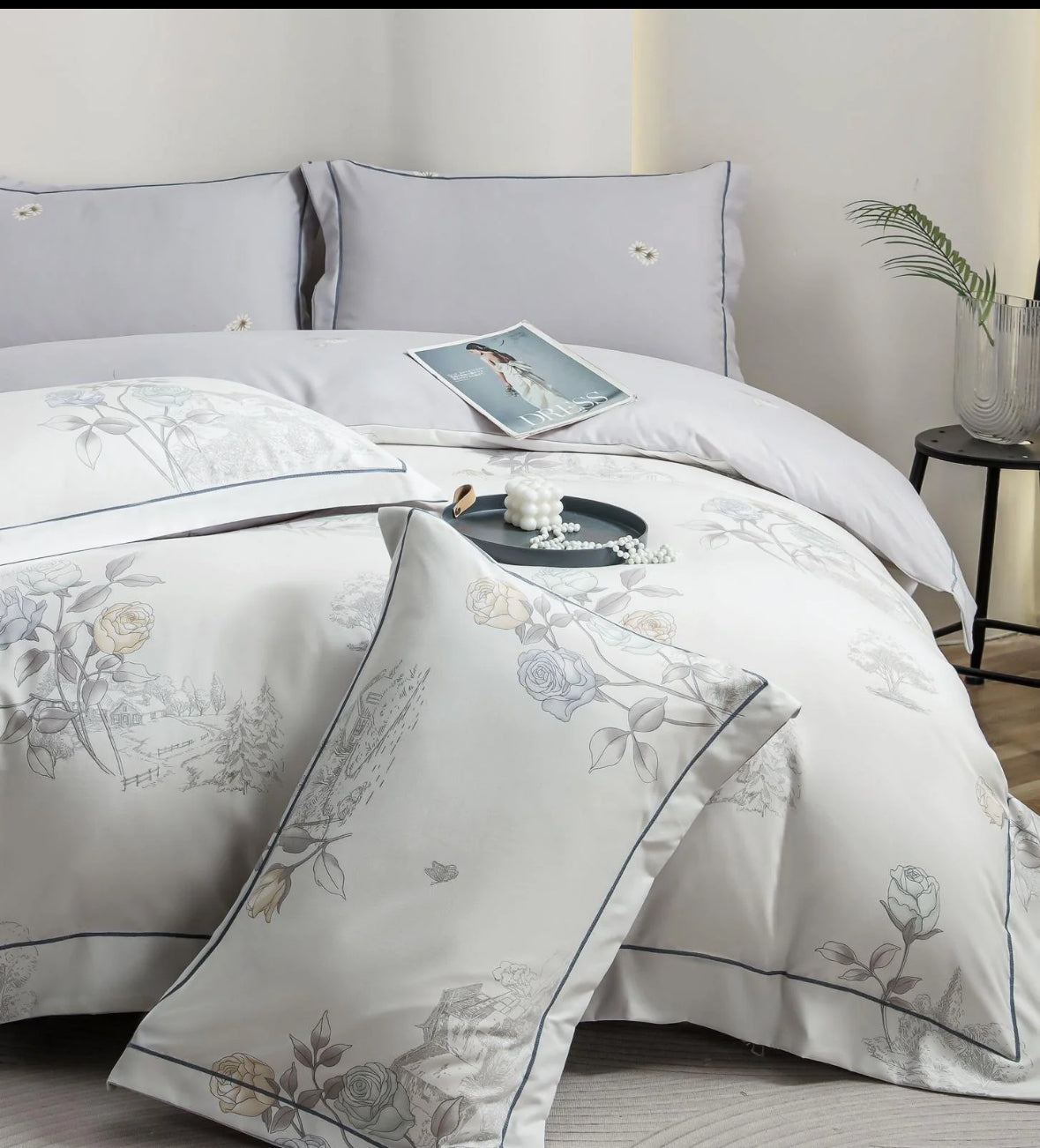 Parfum de Trandafiri-Set Pat 6 Piese Moale si Confortabil