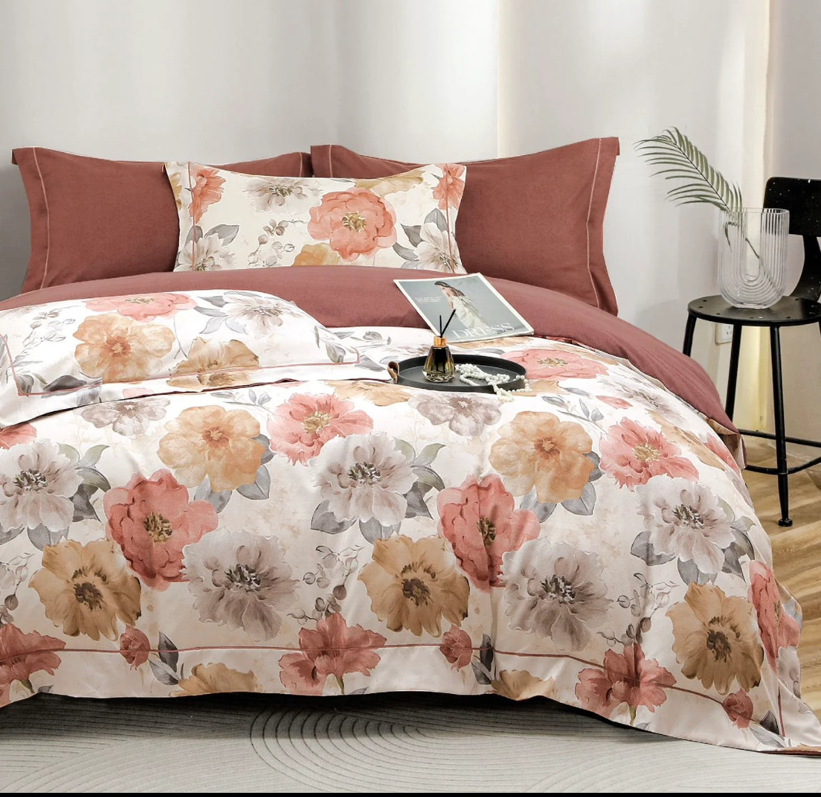 Decor Boem si Relaxant-Set Lenjerie de Pat 6 Piese Moale si Confortabil
