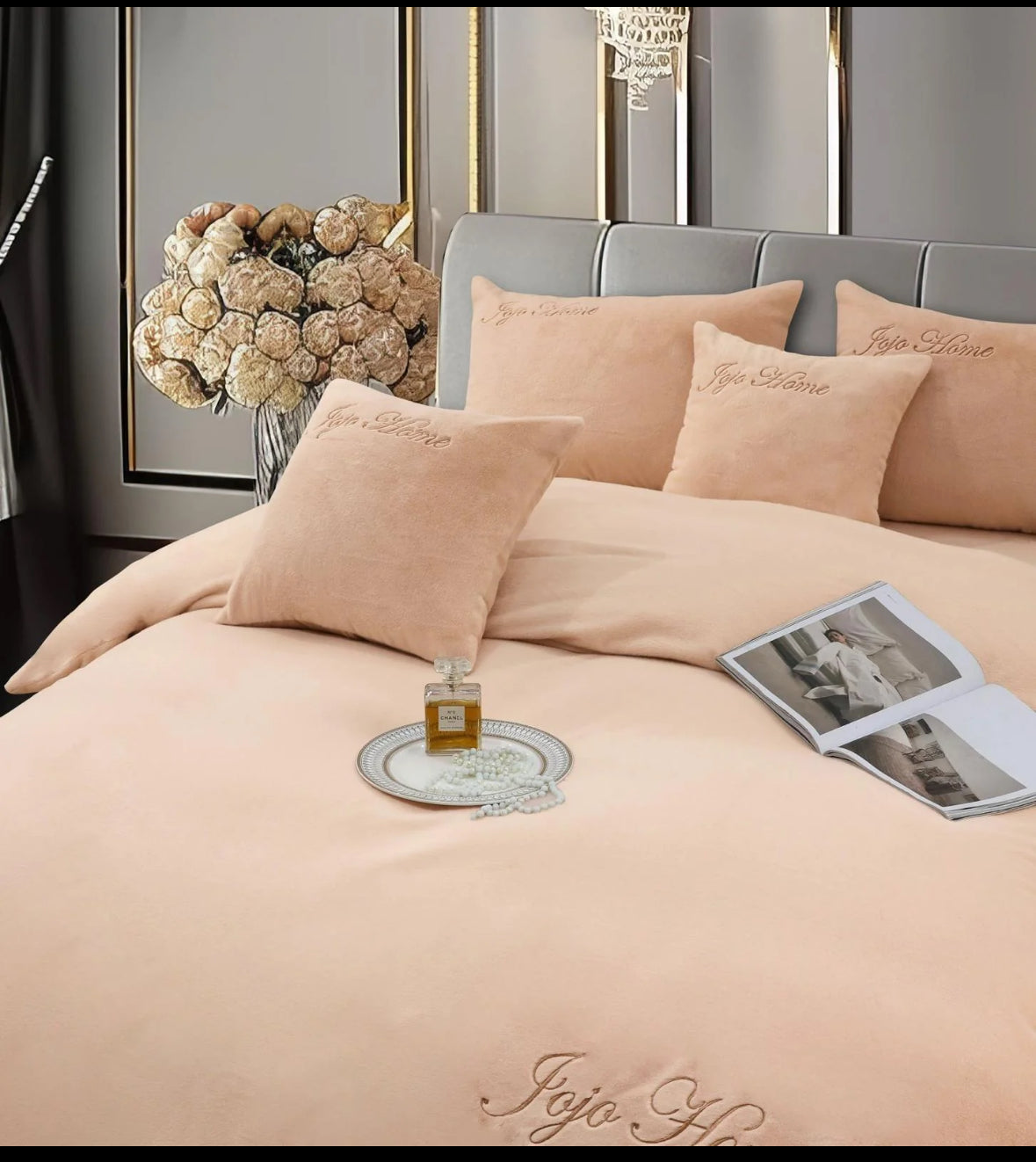 Lenjerie PREMIUM imitatie blana de iepure cu fir scurt,6 piese