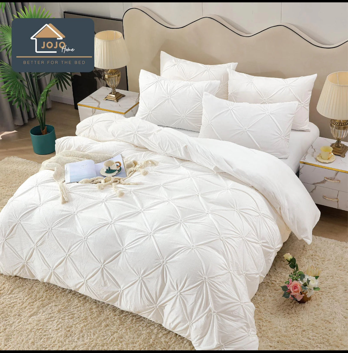Lenjerie Premium tip Catifea cu Pliuri Brodate
