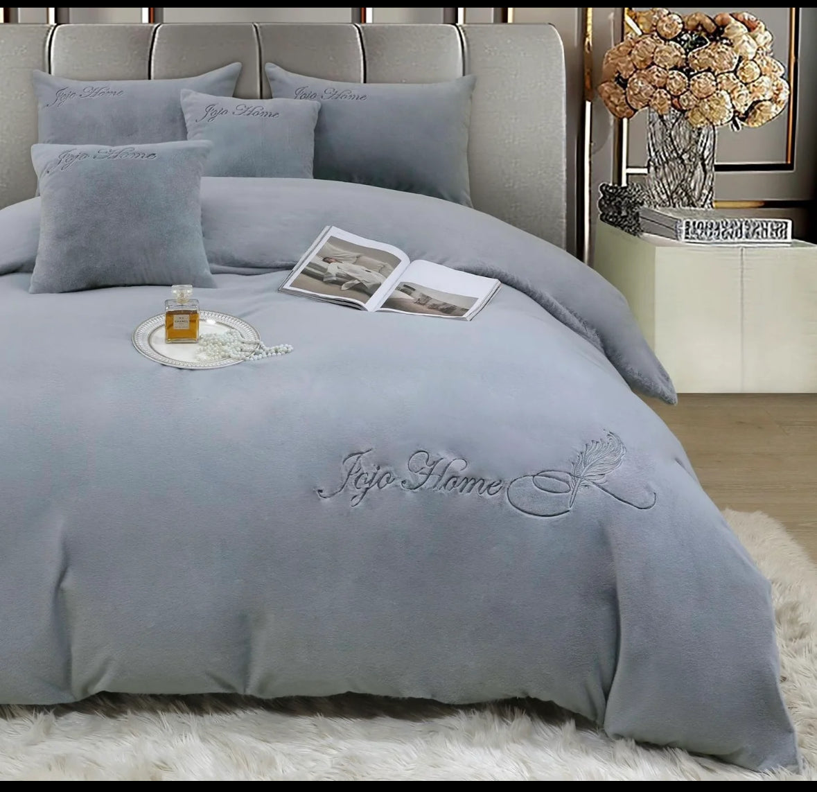 Lenjerie PREMIUM imitatie blana de iepure cu fir scurt,6 piese