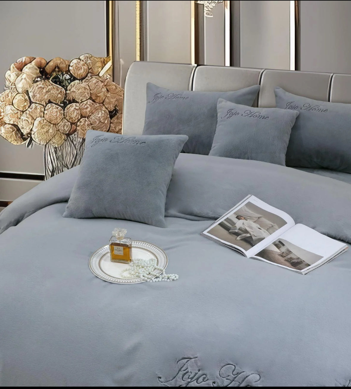 Lenjerie PREMIUM imitatie blana de iepure cu fir scurt,6 piese