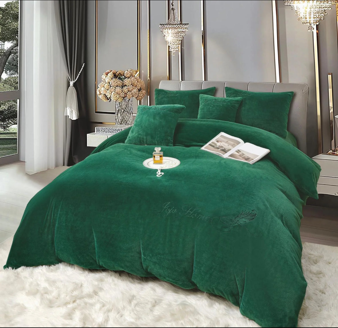 Lenjerie PREMIUM imitatie blana de iepure cu fir scurt,6 piese