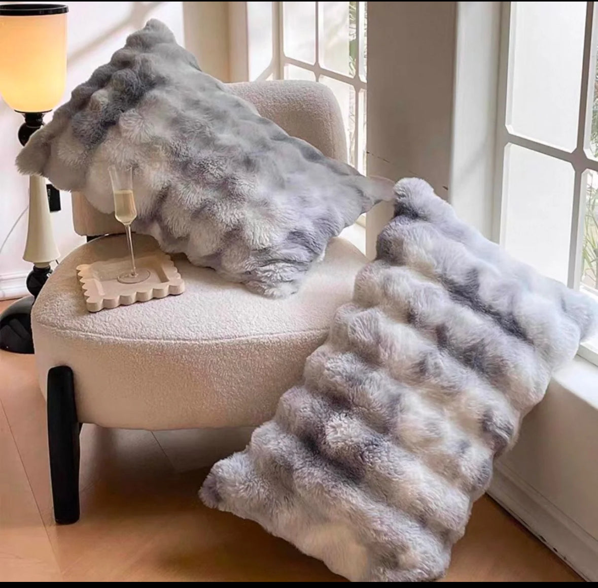 Lenjerie PREMIUM imitatie blana de iepure,6 piese