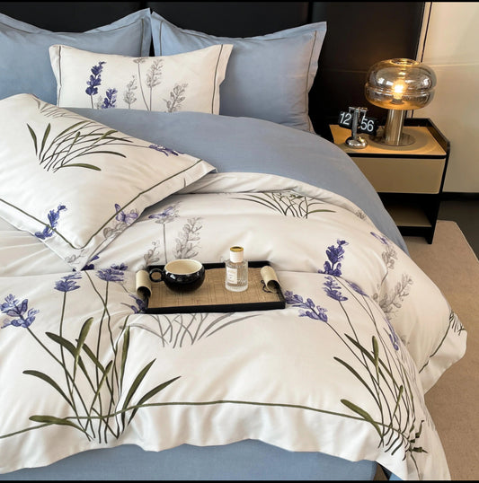 Vis de Lavanda-Set Lenjerie de Pat 6 Piese Moale si Confortabil