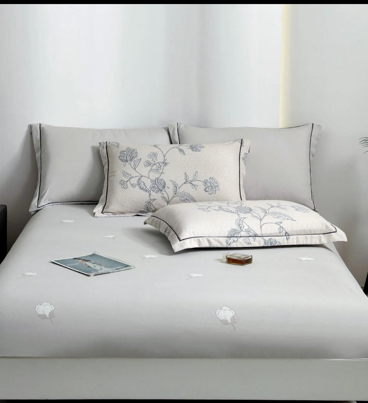 Eleganta minimalista-Set Lenjerie de Pat 6 Piese Moale si Confortabil