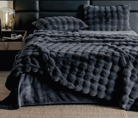 Lenjerie PREMIUM imitatie blana de iepure,6 piese
