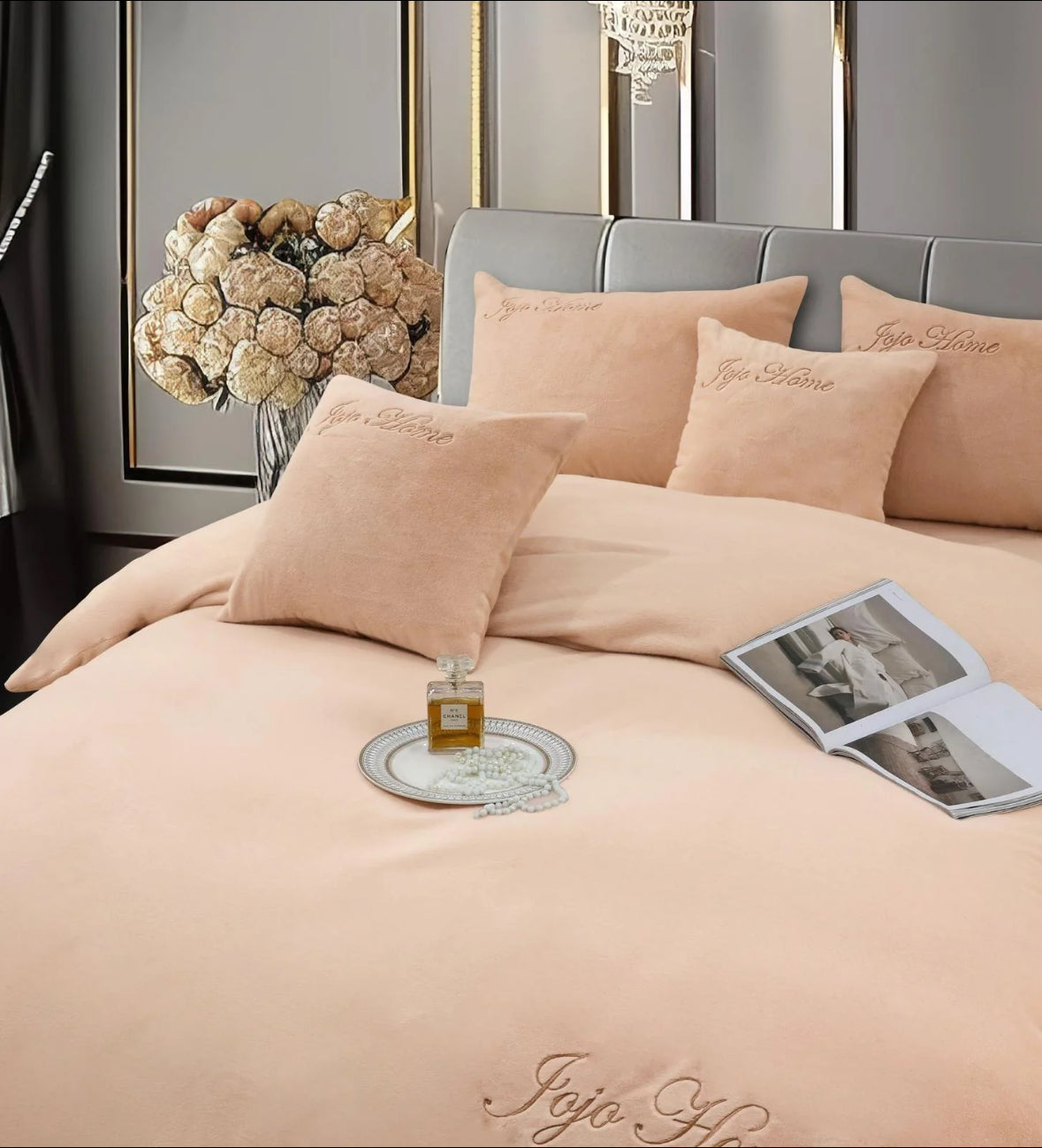 Lenjerie PREMIUM imitatie blana de iepure cu fir scurt,6 piese
