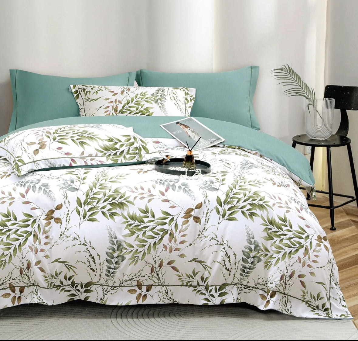 Inspirat de natura-Set Lenjerie de Pat 6 Piese Moale si Confortabil