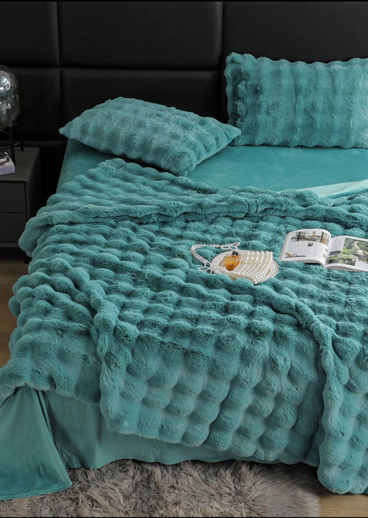 Lenjerie PREMIUM imitatie blana de iepure,6 piese