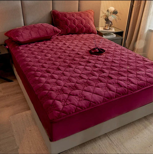 Topper Saltea 160/200 cm cu Elastic + 2 Fețe de Pernă