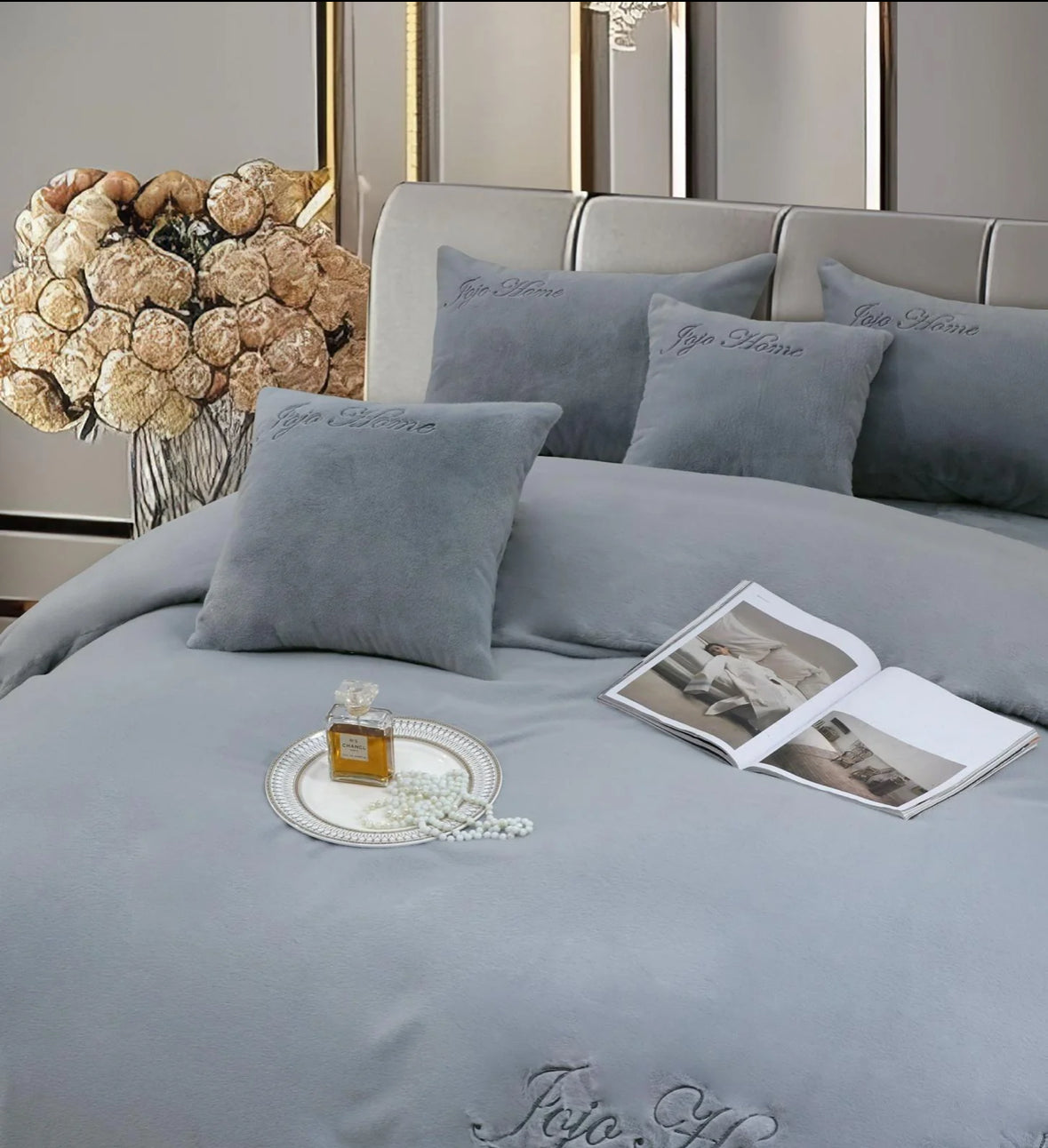 Lenjerie PREMIUM imitatie blana de iepure cu fir scurt,6 piese
