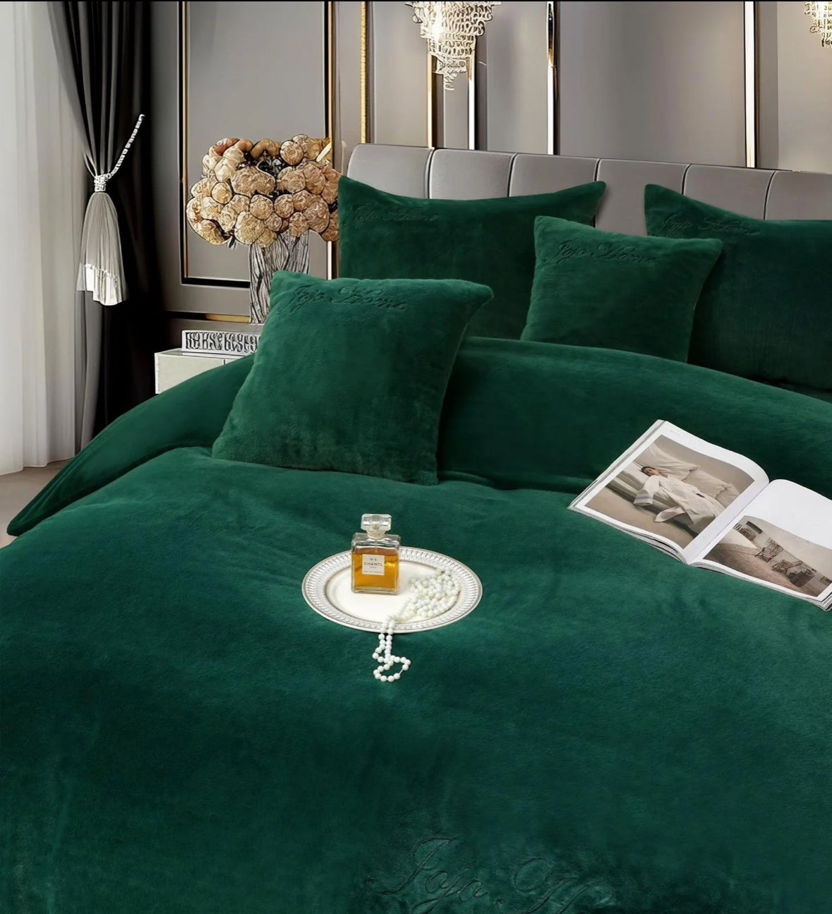 Lenjerie PREMIUM imitatie blana de iepure cu fir scurt,6 piese