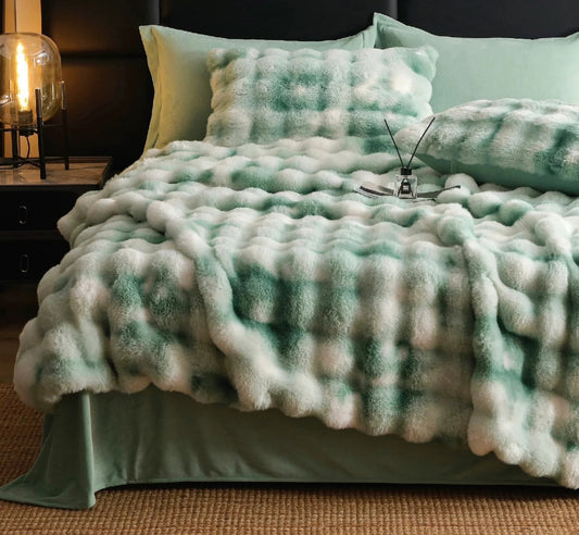 Lenjerie PREMIUM imitatie blana de iepure,6 piese