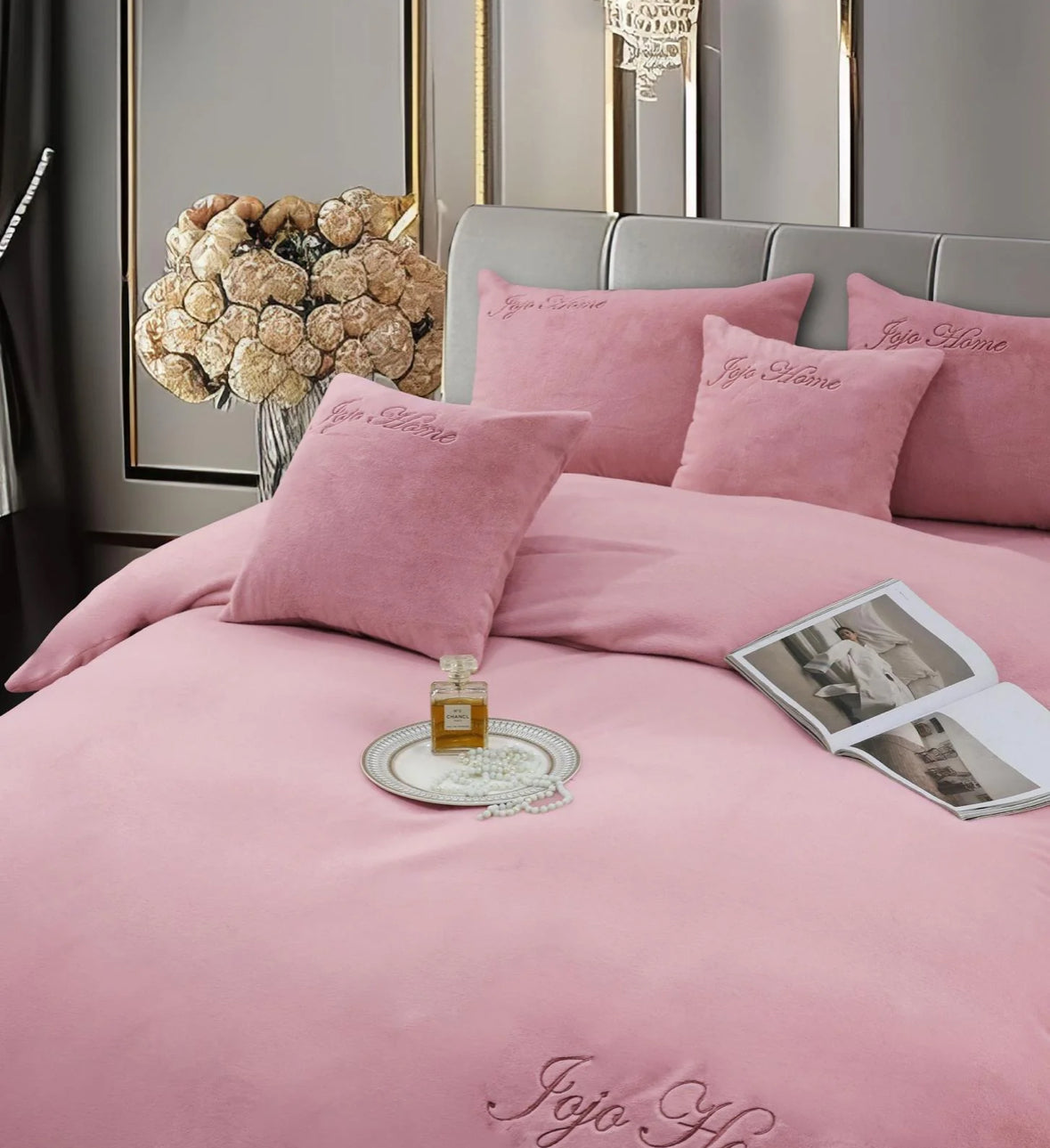 Lenjerie PREMIUM imitatie blana de iepure cu fir scurt,6 piese