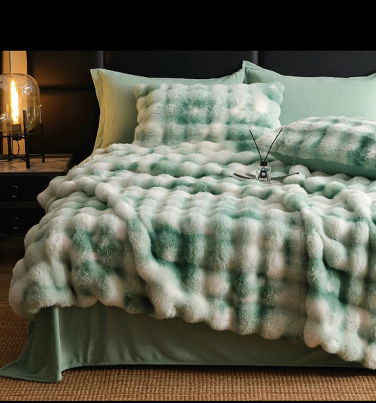 Lenjerie PREMIUM imitatie blana de iepure,6 piese