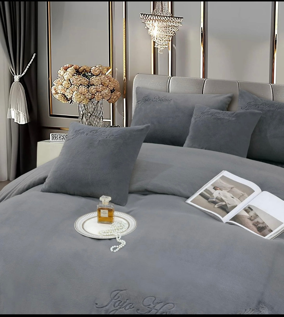 Lenjerie PREMIUM imitatie blana de iepure cu fir scurt,6 piese