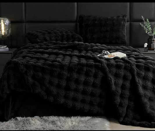 Lenjerie PREMIUM imitatie blana de iepure,6 piese